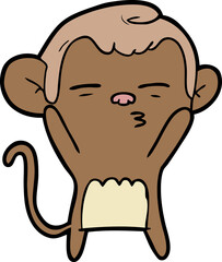 cartoon suspicious monkey
