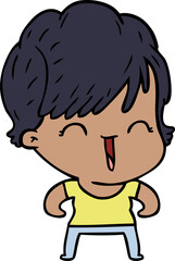 Obraz premium cartoon laughing woman