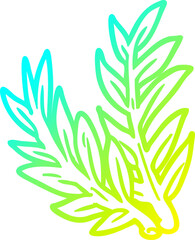 cold gradient line drawing of a Cartoon plant