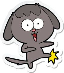 sticker of a cute cartoon dog