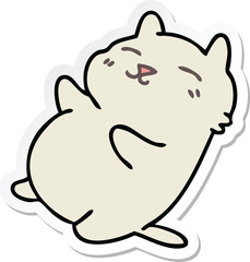 Fototapeta premium sticker of a quirky hand drawn cartoon cat