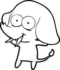 happy cartoon elephant