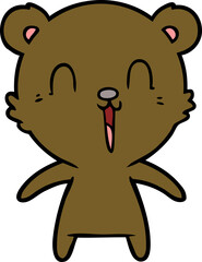 happy laughing cartoon bear