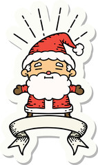 sticker of a tattoo style santa claus christmas character