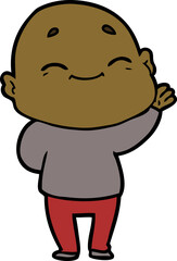 cartoon happy bald man