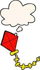 cartoon kite with thought bubble in comic book style