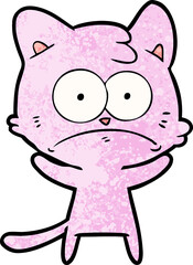 cartoon nervous cat