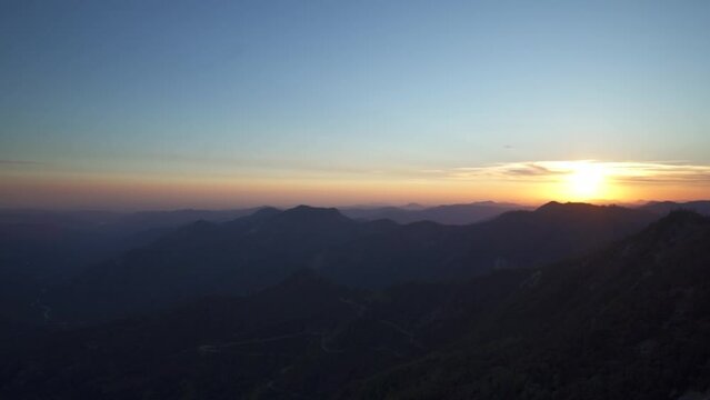 Sunset View of the Western Edge of the Sequoia National Park and San Joaquin Valley from Beetle Rock