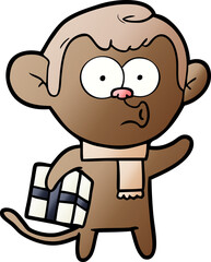 cartoon christmas monkey