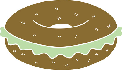 hand drawn quirky cartoon bagel