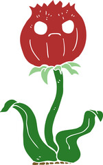 flat color style cartoon thistle