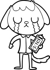 cute cartoon dog crying