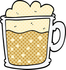 cartoon doodle foamy latte