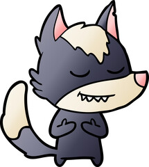friendly cartoon wolf