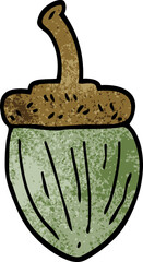 cartoon doodle acorn