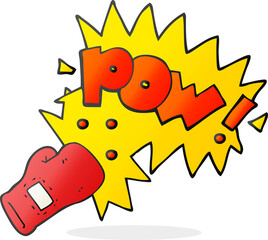 freehand drawn cartoon boxing glove punch