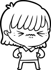 annoyed cartoon girl