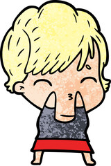 cartoon woman thinking