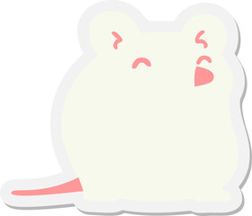cartoon white mouse sticker