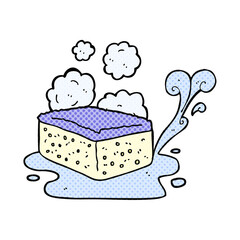 freehand drawn comic book style cartoon sponge