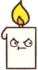 angry candle cartoon doodle