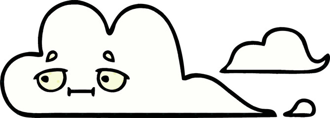 comic book style cartoon of a white cloud