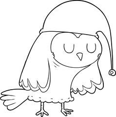cartoon owl sleeping