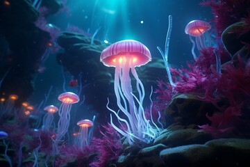 jellyfish in aquarium, Generative AI