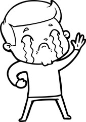 Obraz premium cartoon man crying