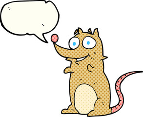 freehand drawn comic book speech bubble cartoon mouse