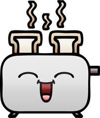 gradient shaded cartoon of a of a toaster