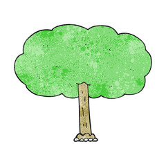 freehand textured cartoon tree