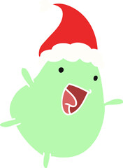 hand drawn christmas cartoon of kawaii bean