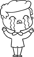 cartoon man crying