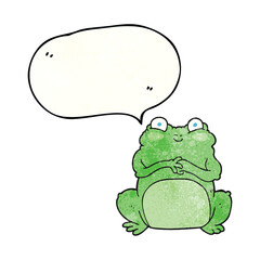 freehand speech bubble textured cartoon funny frog