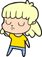 cartoon indifferent woman