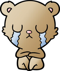 crying cartoon bear