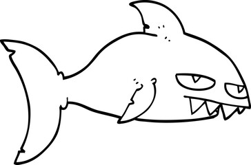line drawing cartoon deadly shark