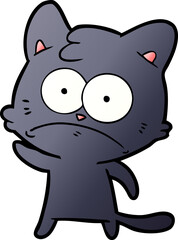 cartoon nervous cat