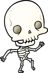 cute cartoon dancing skeleton