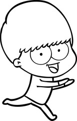 happy cartoon boy running