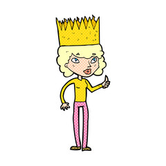 cartoon person wearing crown