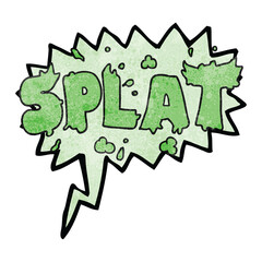 freehand speech bubble textured cartoon splat