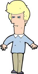 cartoon suspicious man