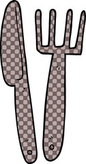 cartoon doodle knife and fork