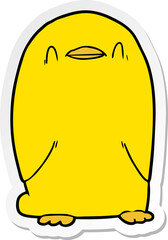 distressed sticker of a Cartoon Bird