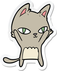 sticker of a cartoon cat staring