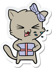 sticker of a cartoon cat