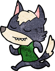 friendly cartoon wolf