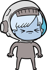 cartoon astronaut woman